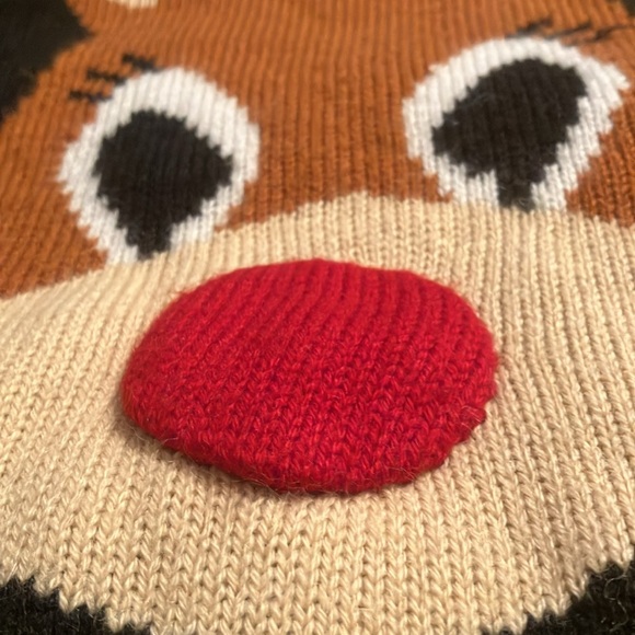 Carolyn Taylor Christmas Sweater size small Rudolph red nose reindeer - Picture 3 of 8